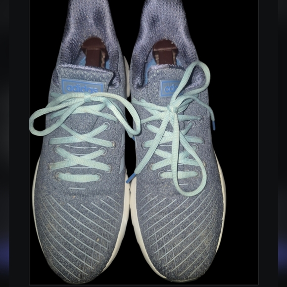 Adidas Women's Asweego Ash Grey & True Blue Running Sneakers - Size 9.5 - Picture 2 of 6